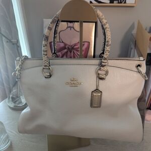 Coach Mia Pebbled Leather Satchel Handbag